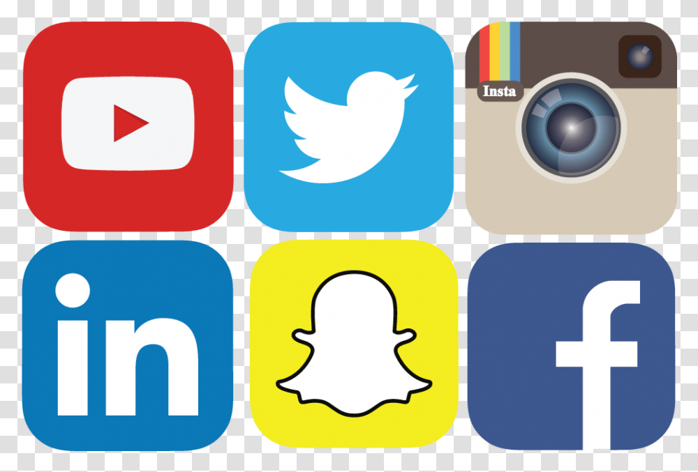 Icons Technology And Facebook Instagram Snapchat Youtube, Bird, Animal Transparent Png