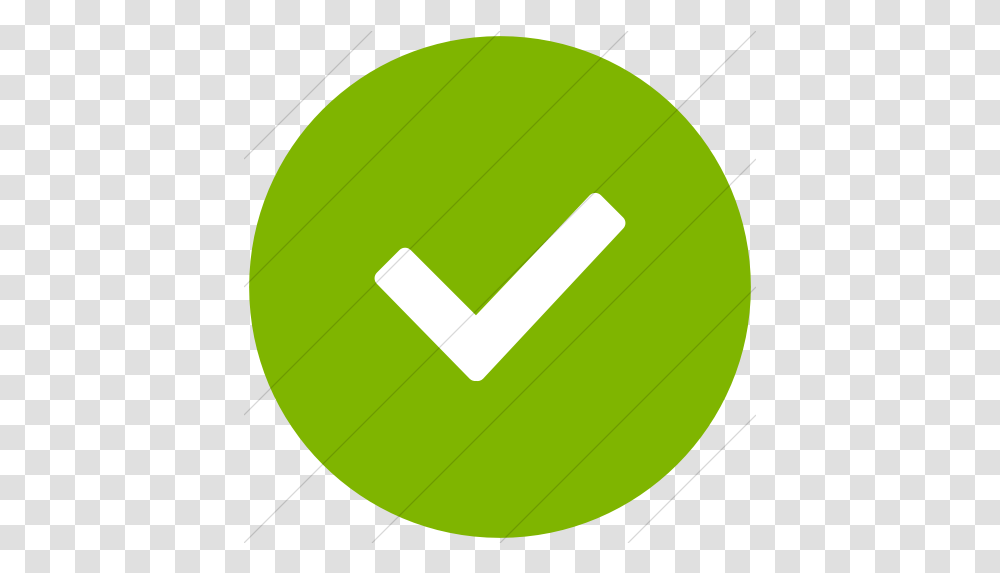 Iconsetc Flat Circle White Check Mark, Tennis Ball, Green, Text, Symbol Transparent Png
