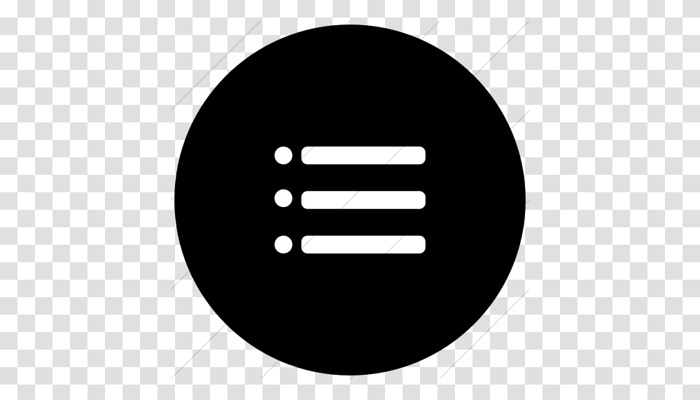 Iconsetc Flat Circle White On Black Foundation List Bullet Icon, Logo, Trademark Transparent Png