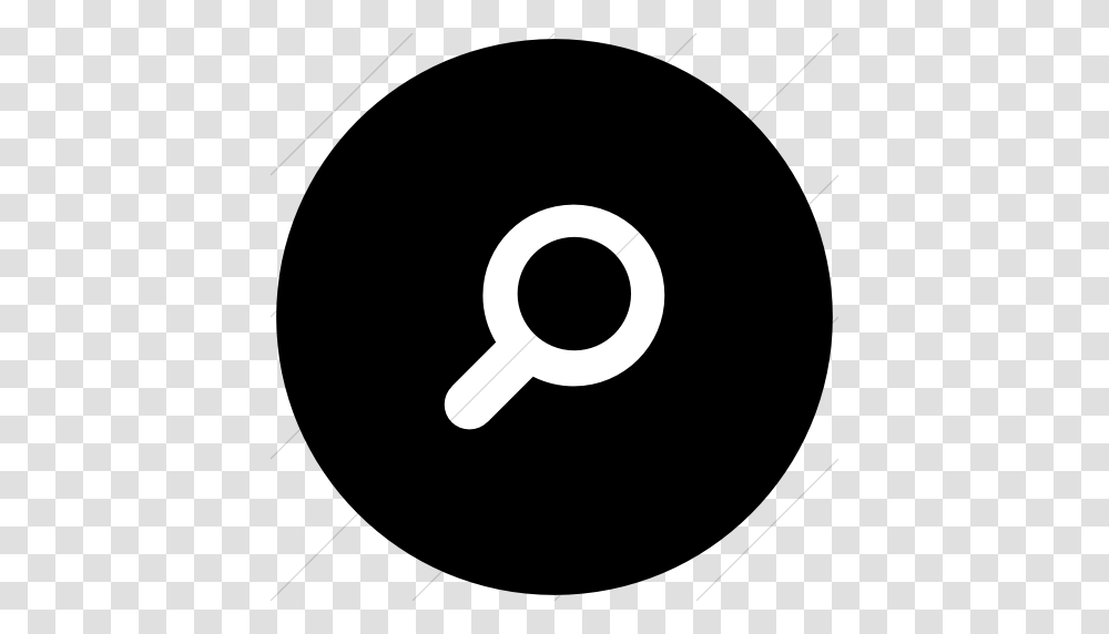 Iconsetc Flat Circle White On Black Foundation Magnifying Transparent Png