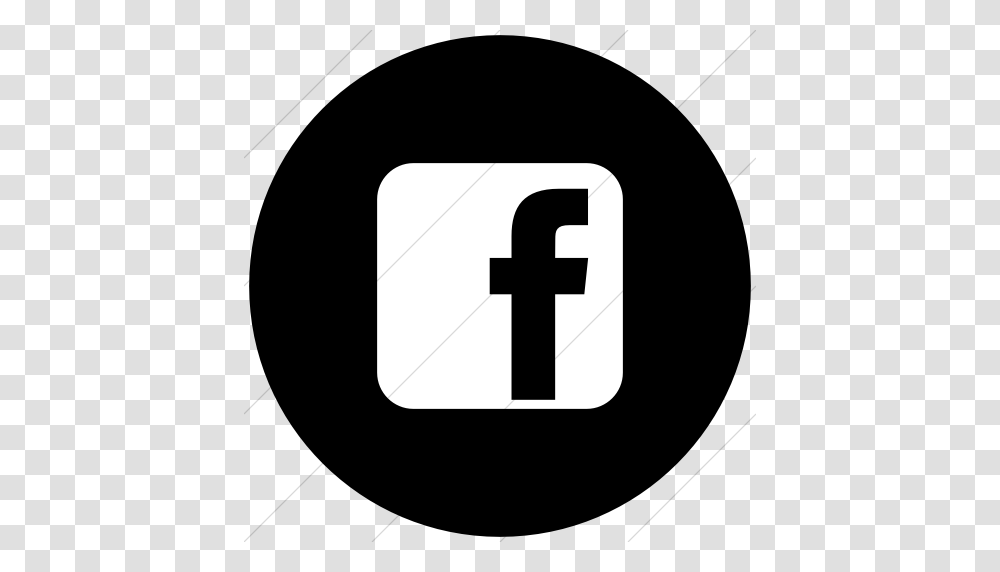 Iconsetc Flat Circle White On Black Raphael Facebook Icon, Hand, Stencil Transparent Png