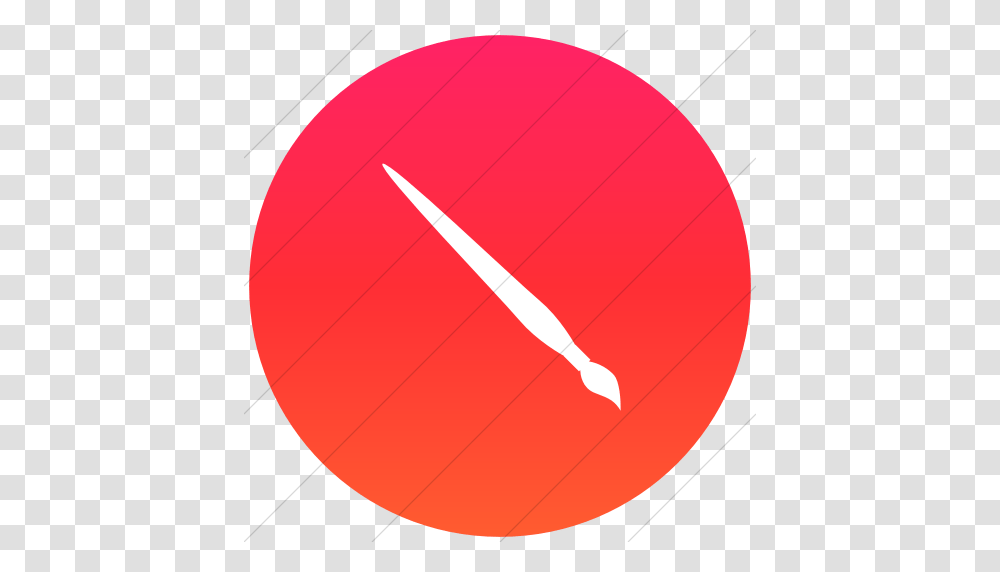 Iconsetc Flat Circle White On Ios Orange Gradient Classica, Balloon, Weapon, Weaponry, Blade Transparent Png