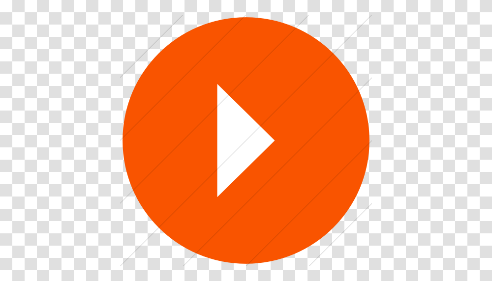 Iconsetc Flat Circle White On Orange Classica Play Button Icon, Balloon, Outdoors, Sun, Sky Transparent Png