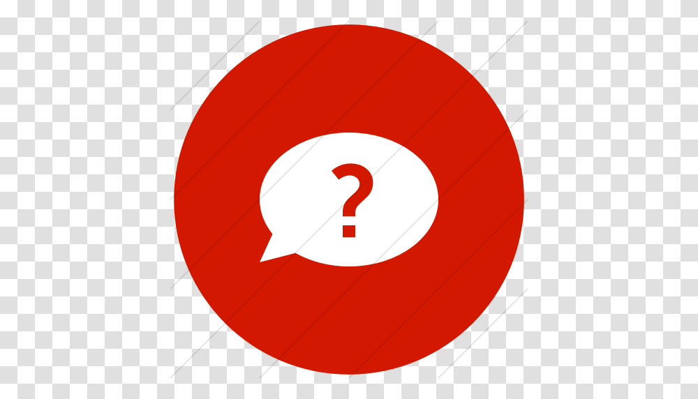 Iconsetc Flat Circle White On Red Raphael Bubble Question Mark Icon, Number, Baseball Cap Transparent Png