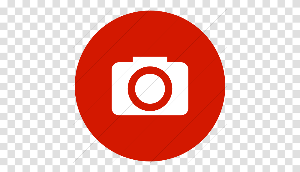 Iconsetc Flat Circle White On Red Raphael Camera Icon, Label, Number Transparent Png
