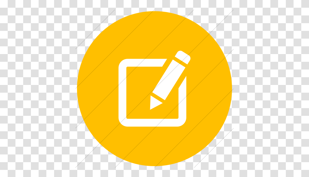 Iconsetc Flat Circle White Orange Edit Icon, Symbol, Text, Number, Label Transparent Png