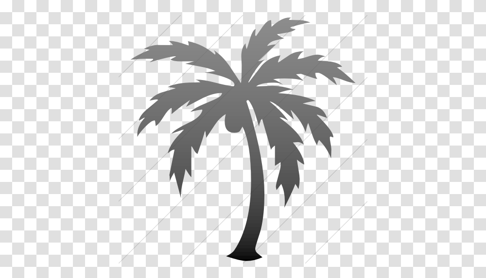 Iconsetc Simple Black Gradient Black Palm Tree Icon, Plant, Arecaceae, Stencil, Bird Transparent Png