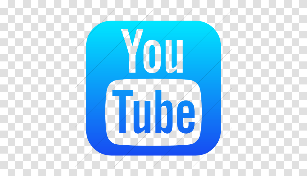 Iconsetc Simple Ios Blue Gradient Bootstrap Font Awesome Blue Youtube Square Icon, Label, Text, Word, Logo Transparent Png