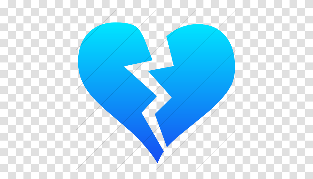 Iconsetc Simple Ios Blue Gradient Classica Broken Heart Icon Black Broken Heart, Symbol, Lamp, Balloon, Recycling Symbol Transparent Png