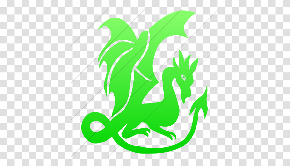 Iconsetc Simple Ios Neon Green Gradient Animals Dragon 2 Icon Dungeons And Dragons Icon, Painting, Art Transparent Png