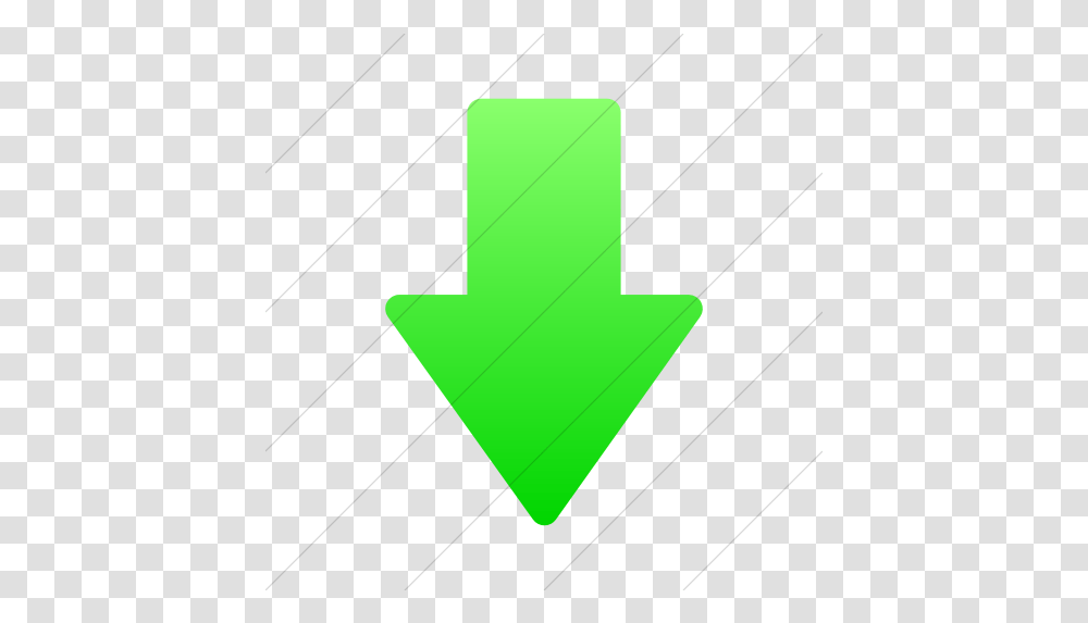 Iconsetc Simple Ios Neon Green Gradient Foundation 3 Arrow Down Arrow Image Green, First Aid, Symbol, Triangle, Text Transparent Png