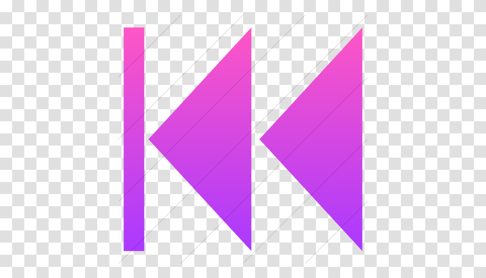 Iconsetc Simple Ios Pink Gradient Classica Skip Back Arrow Vertical, Triangle Transparent Png