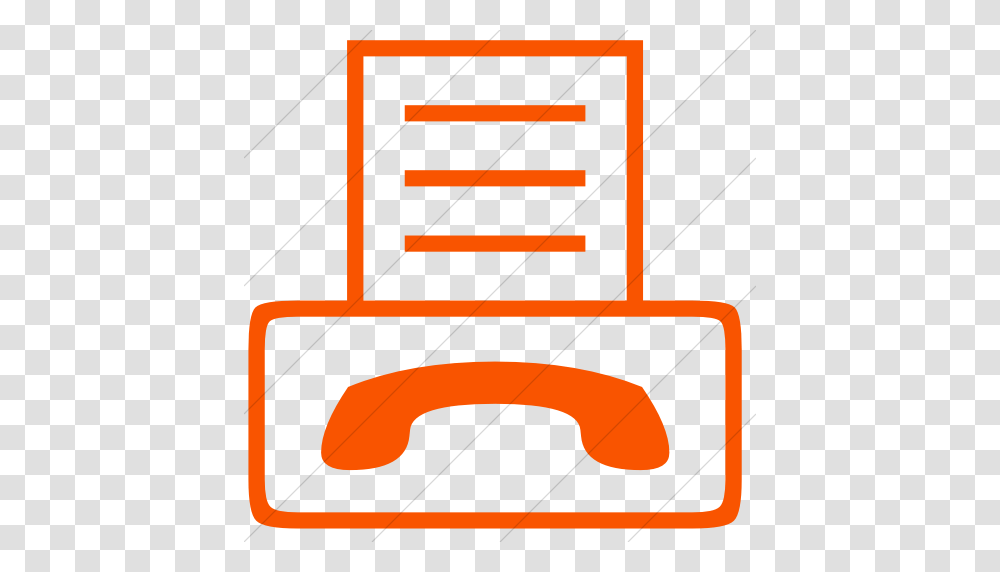 Iconsetc Simple Orange Classica Fax Machine Icon, Furniture, Chair, Car, Vehicle Transparent Png