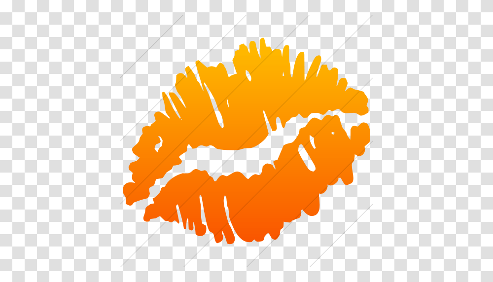 Iconsetc Simple Orange Gradient Classica Kiss Mark Icon, Outdoors, Nature, Fire Transparent Png
