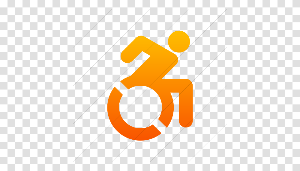 Iconsetc Simple Orange Gradient Foundation 3 Wheelchair Icon Wheelchair, Number, Symbol, Text, Bomb Transparent Png