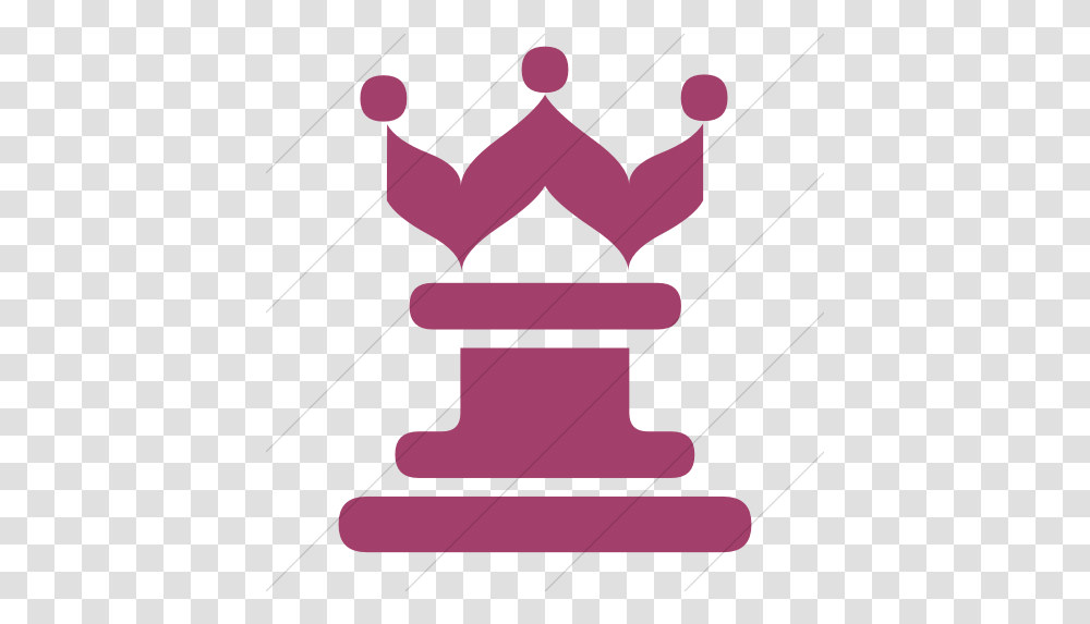 Iconsetc Simple Pink Classica Queen Chess Piece Icon Zugzwang Symbol, Speech, Audience, Crowd, Lecture Transparent Png