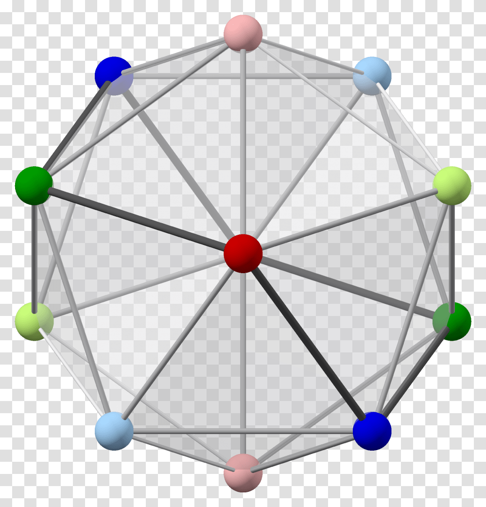 Icosahedron With Colored Vertices 5 Fold Dark Ferris Wheel, Network, Balloon, Lighting, Dome Transparent Png