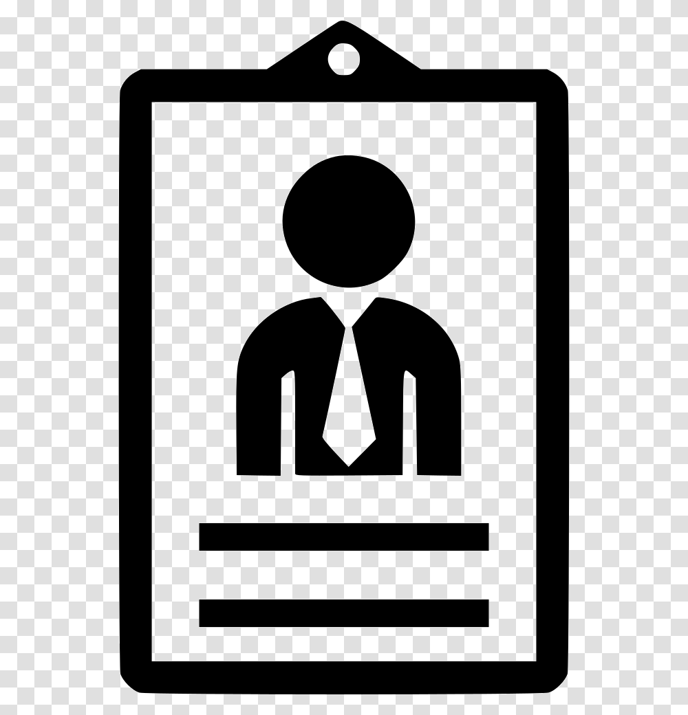 Id Card Employee Man Icon Free Download, Sign, Rug, Road Sign Transparent Png