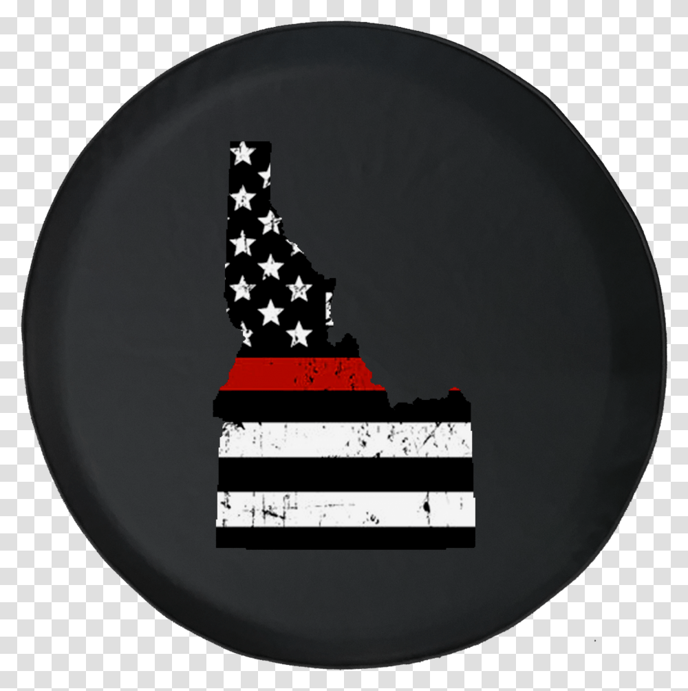 Idaho Thin Red Line Distressed American Flag Spare Tire Cover Jeep Rv 33 Inch Walmartcom American, Text, Symbol, Logo, Label Transparent Png