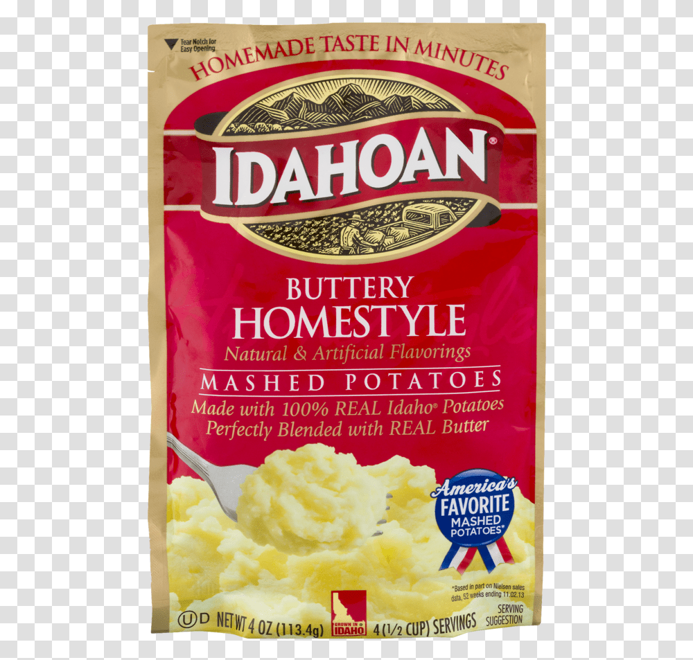 Idahoan Buttery Homestyle Mashed Potatoes, Food, Poster, Advertisement, Plant Transparent Png
