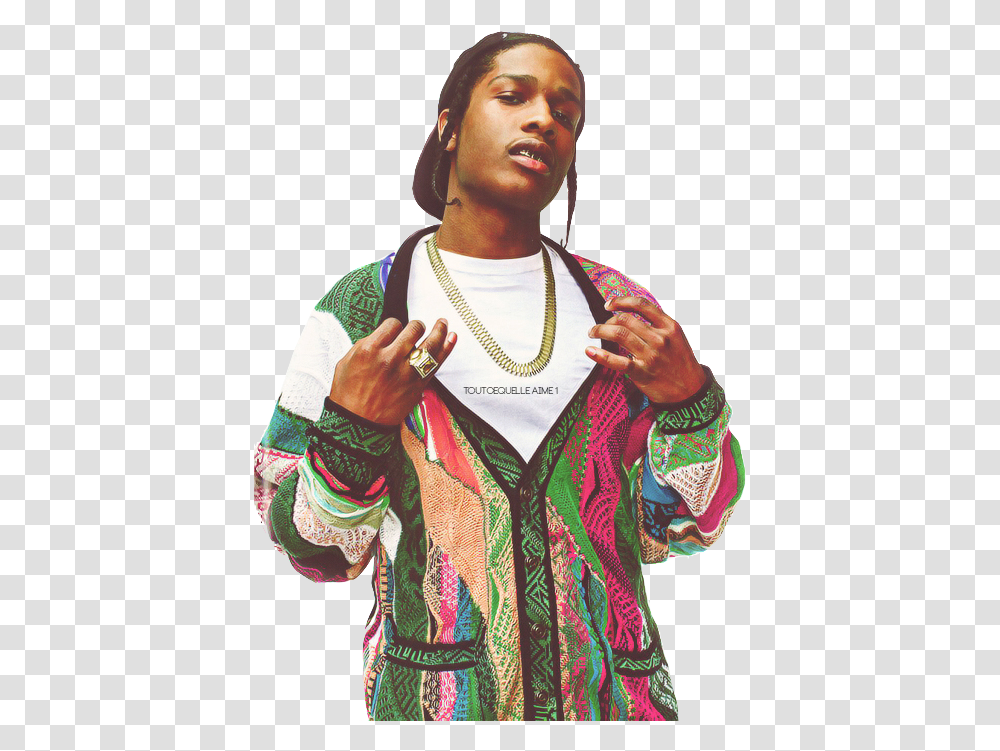 Idea Asap Rocky, Person, Clothing, Pendant, Sleeve Transparent Png