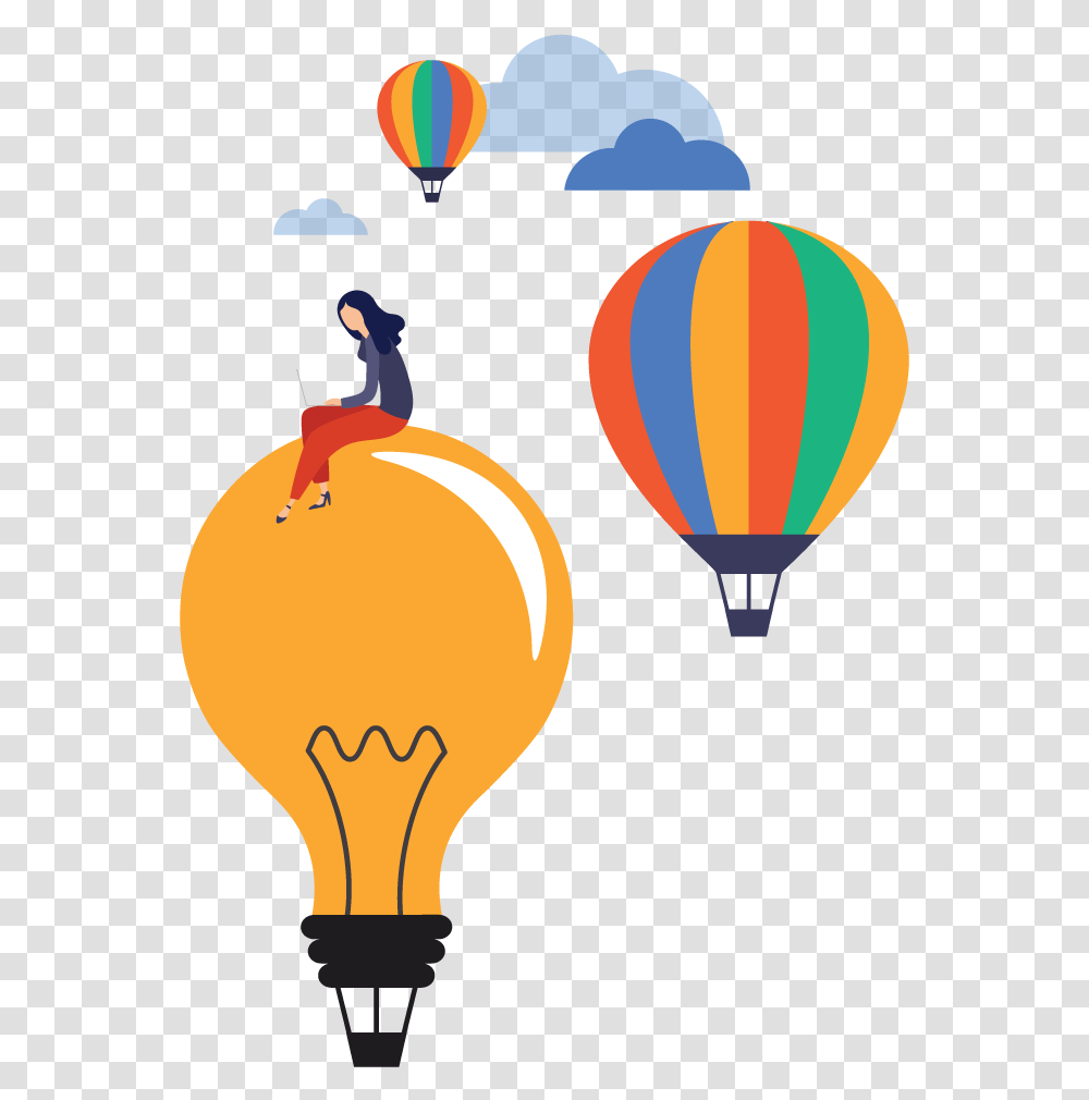 Idea Balloon Hot Air Balloon, Light, Aircraft, Vehicle Transparent Png