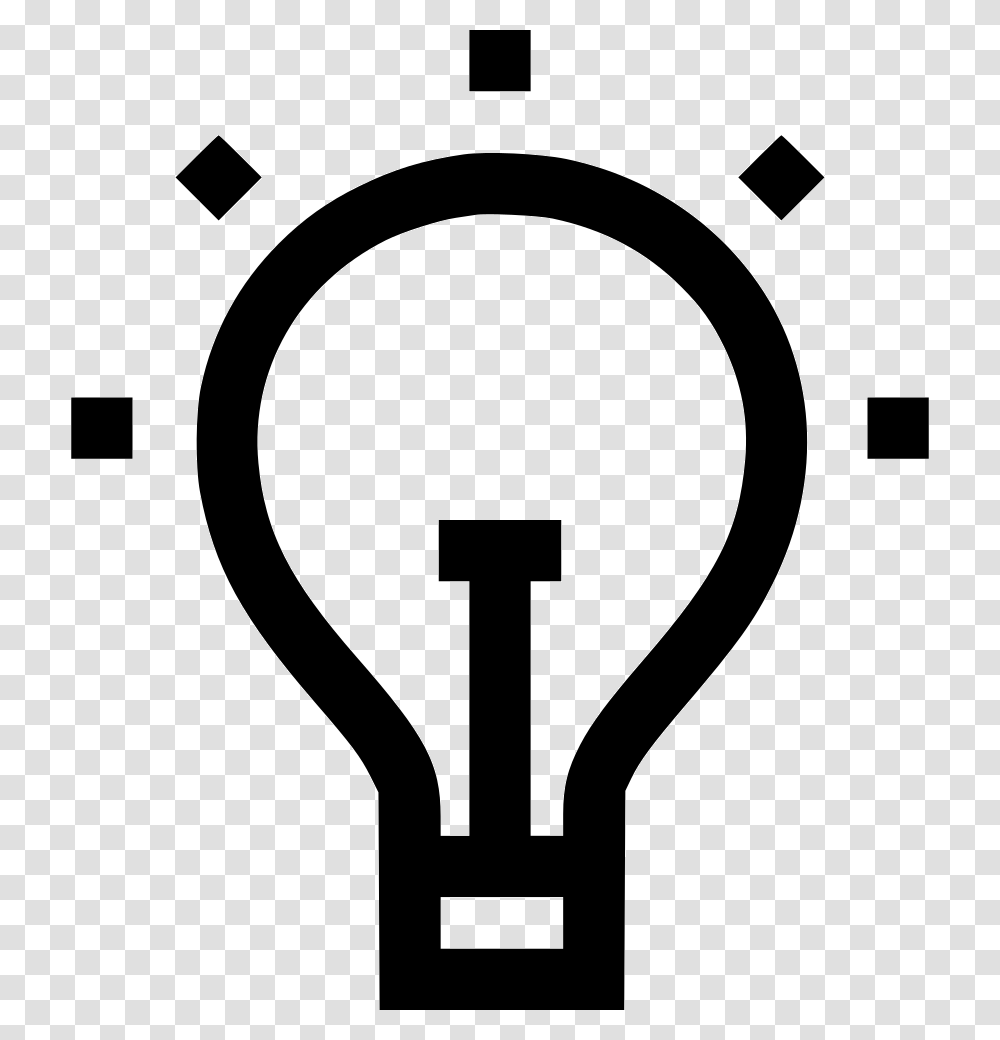 Idea Bulb Creativity Creative Light Energy Icon Free, Lightbulb, Stencil Transparent Png
