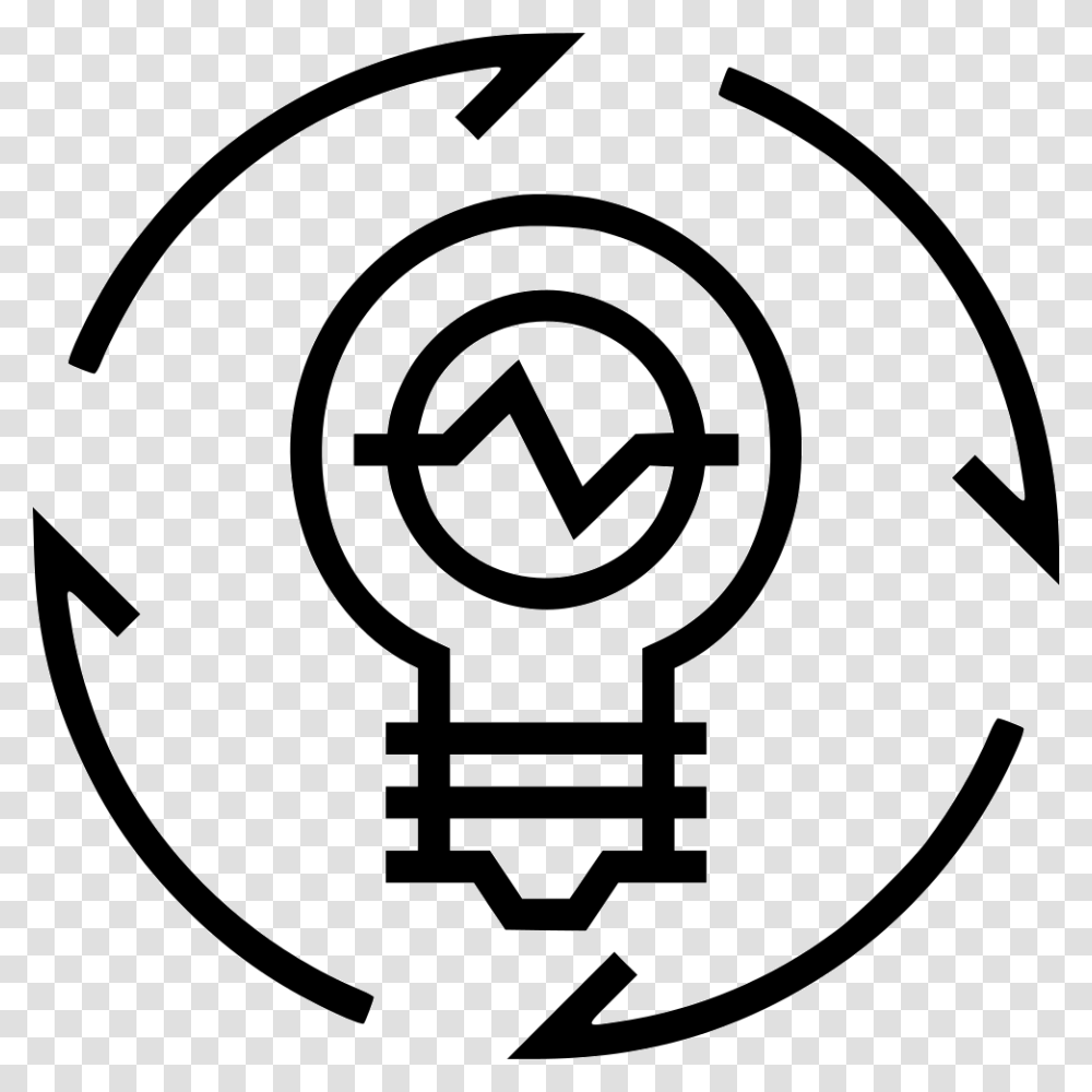 Idea Icon Innovation Amp Entrepreneurship Symbol, Light, Stencil, Lightbulb, Hand Transparent Png
