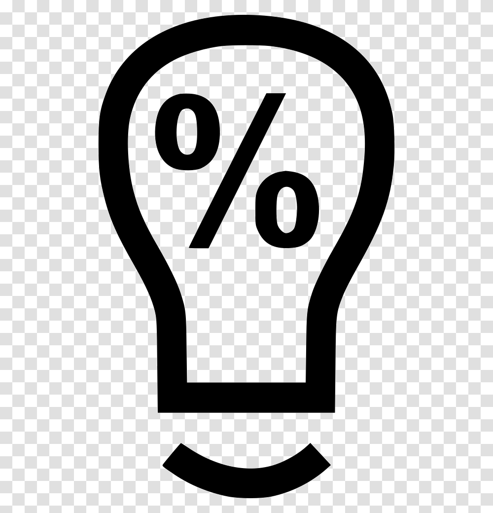 Idea Percent Light Bulb Sign, Stencil, Lightbulb, Number Transparent Png