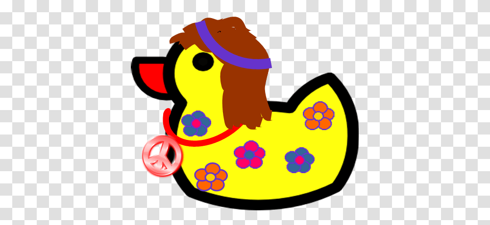 Ideal Hippie Clipart Hippie Duckie Free Images, Pac Man, Toy Transparent Png