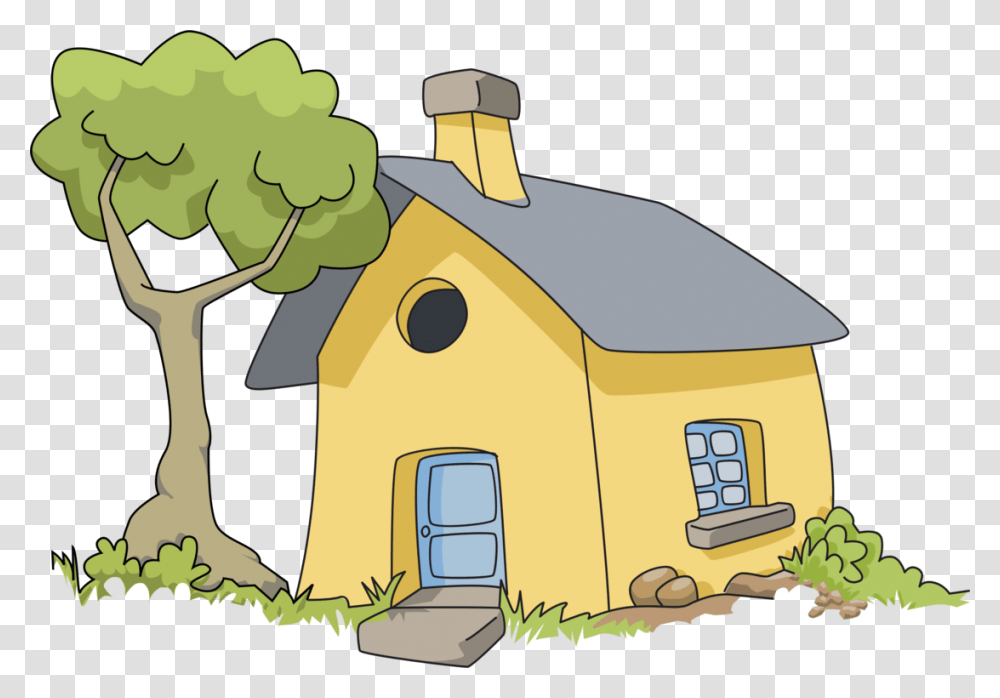 Ideal Home Clipart Kid House And Tree Clipart, Nature, Shelter, Rural, Building Transparent Png