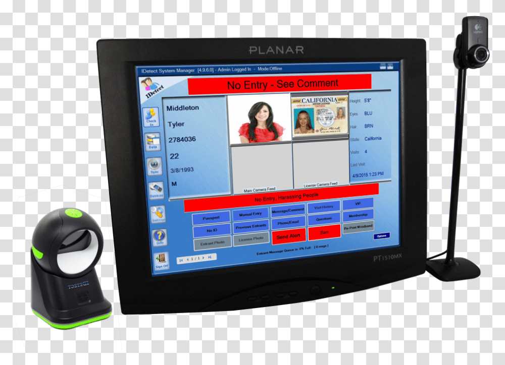 Idetect Touch Identification Scanner Ease Passport Scanner Screen, Person, Human, Monitor, Electronics Transparent Png