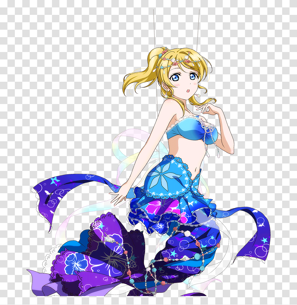 Idols Love Live Mermaid Eli, Graphics, Art, Manga, Comics Transparent Png