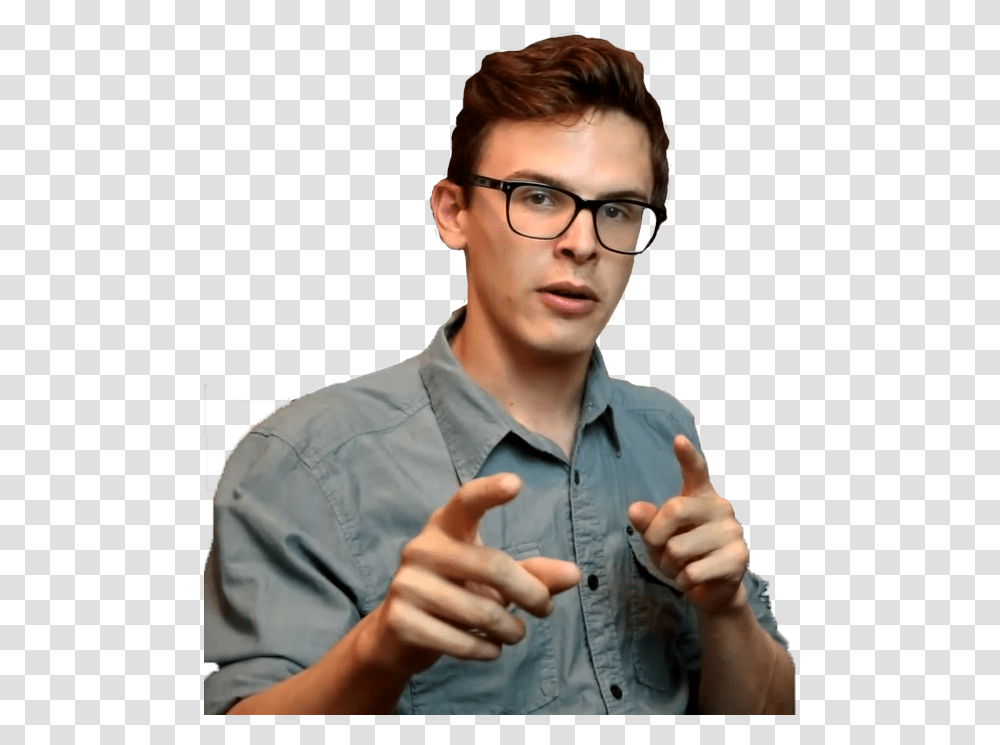 Idubbbz 6 Image Gotham Nygma Looks Like Idubbbz, Person, Human, Finger, Glasses Transparent Png