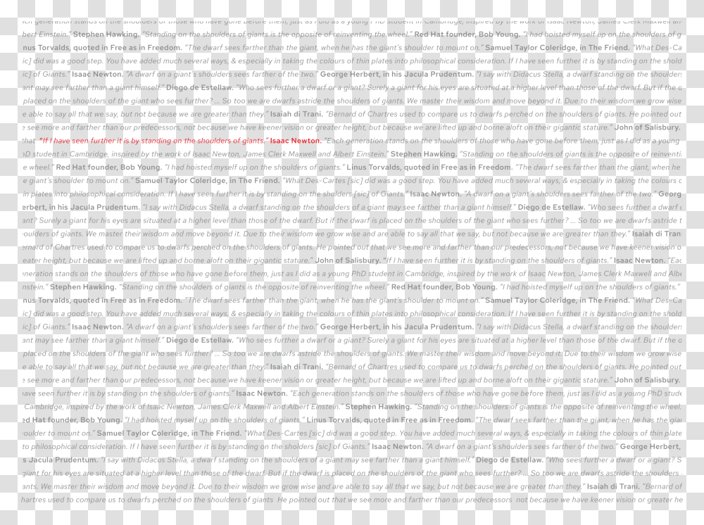 If I Have Seen Further It Is By Standing On The Shoulders, Page, Word, Letter Transparent Png