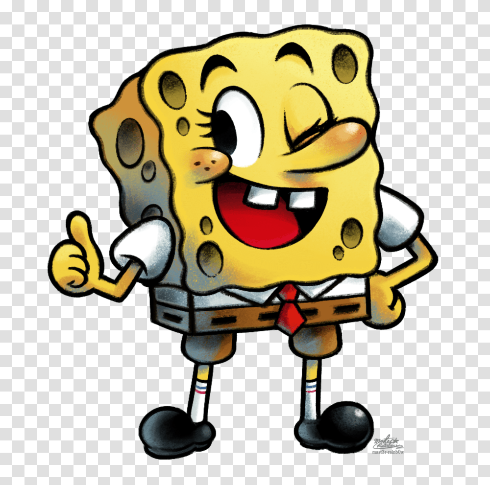 If Spongebob Was In Mario And Luigi Spongebob Squarepants Know, Pac Man, Robot, Plant Transparent Png
