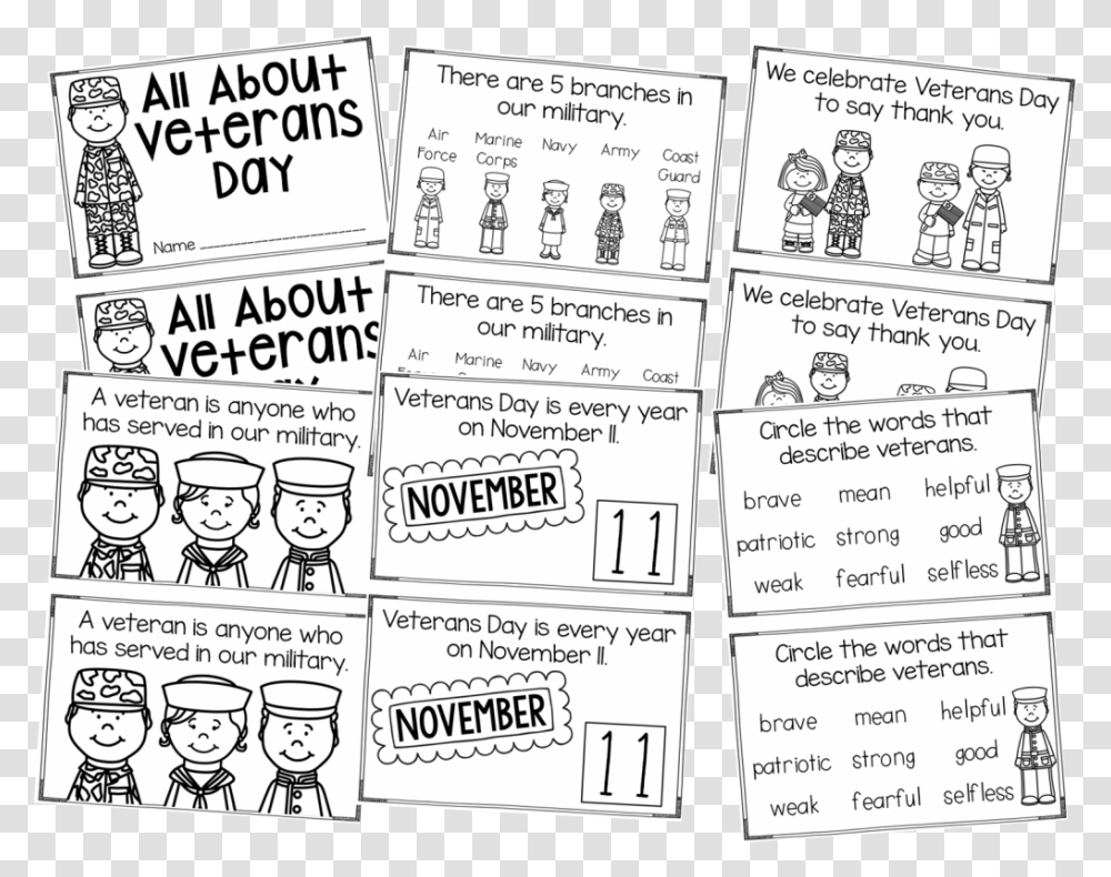 If You Download The Preview There's Even Some Free Printable Words For Veterans Day, Comics, Book, Flyer Transparent Png