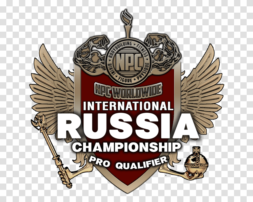 Ifbb Russia Npc Russia Bodybuilding Emblem, Logo, Beverage Transparent Png