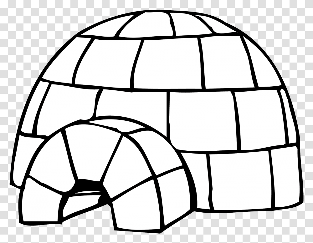 Igloo Igloo Black And White, Nature, Outdoors, Snow, Soccer Ball Transparent Png