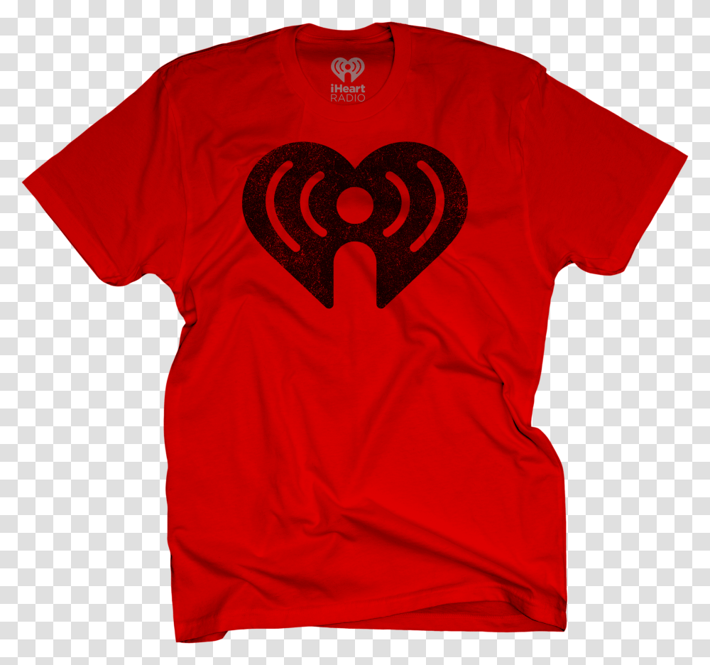 Iheart Distressed Logo On Red T Shirt, Apparel, Sleeve, T-Shirt Transparent Png