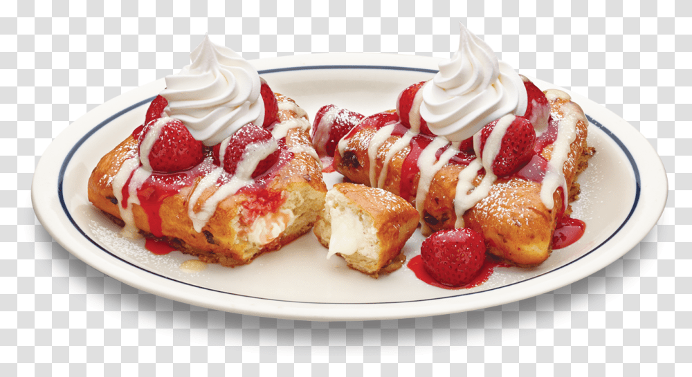 Ihop Filled French Toast Download Glazed Strawberry Stuffed French Toast Ihop, Cream, Dessert, Food, Creme Transparent Png
