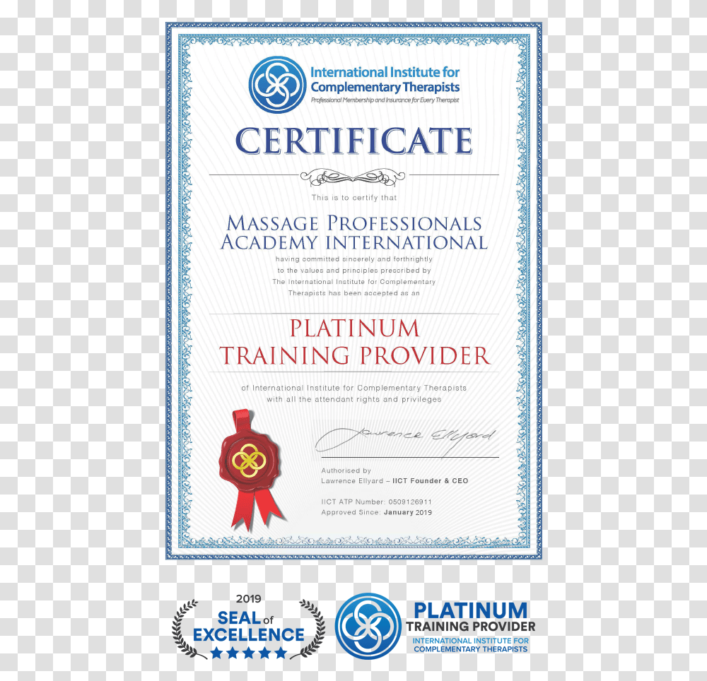 Iict Certificate, Diploma, Document, Paper Transparent Png