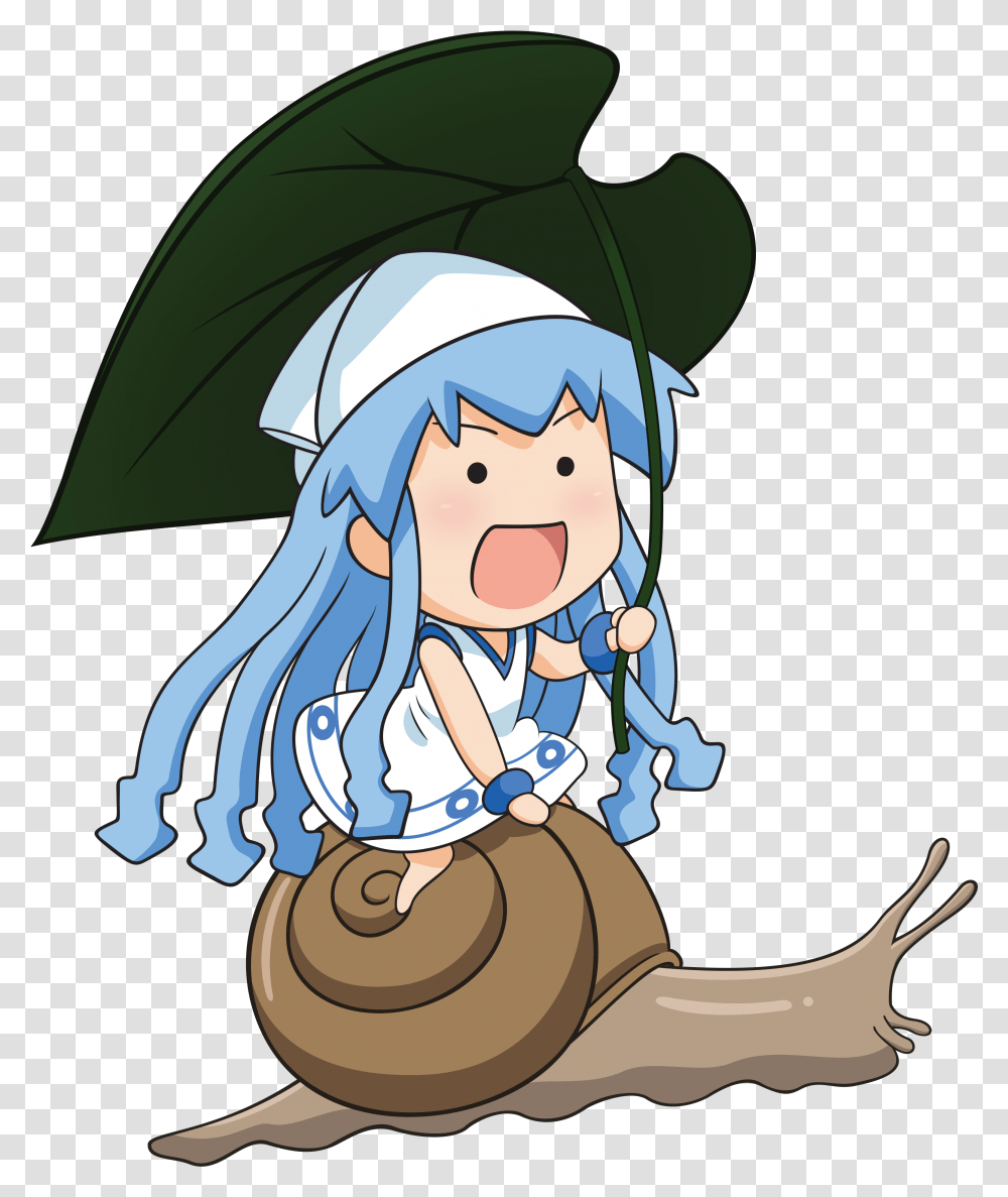 Ika On A Snail Snail Anime Girl, Doctor, Drawing Transparent Png