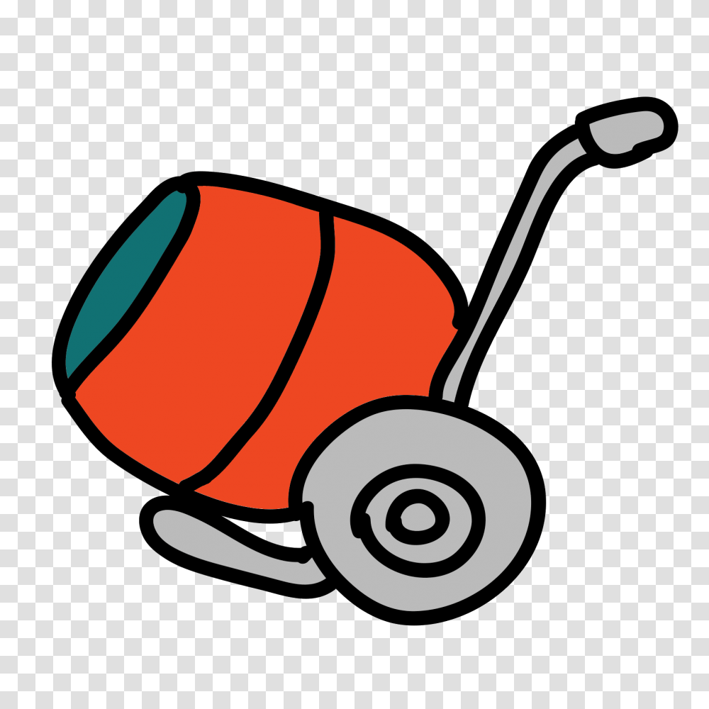 Ikonka Red Cement Mixer, Lawn Mower, Tool, Reel Transparent Png