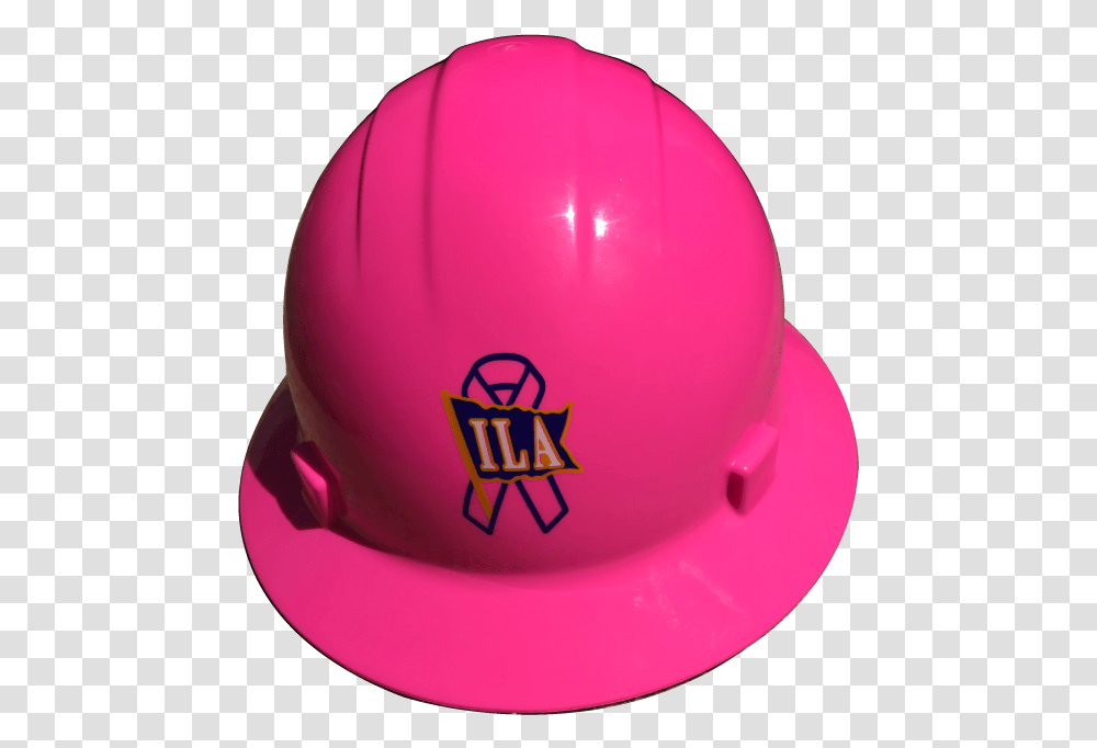 Ila Ribbon Pink Out Awareness Hard Hat Hard Hat, Clothing, Apparel, Helmet, Hardhat Transparent Png