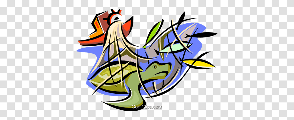 Illegal Drift Net With Trapped Turtle Royalty Free Vector Clip Art, Bird, Animal, Painting, Modern Art Transparent Png