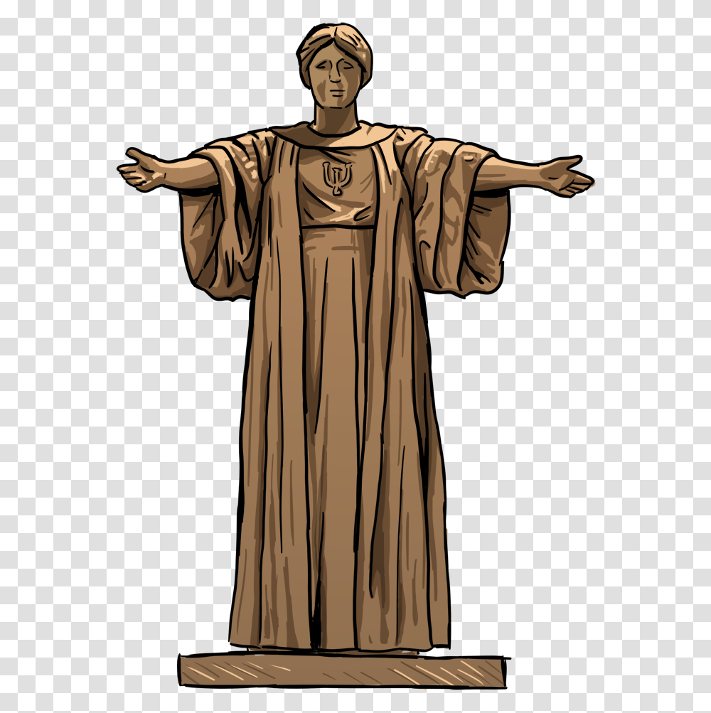 Illinois Alma Mater Drawing Download Statue, Person, Fashion, Sculpture Transparent Png