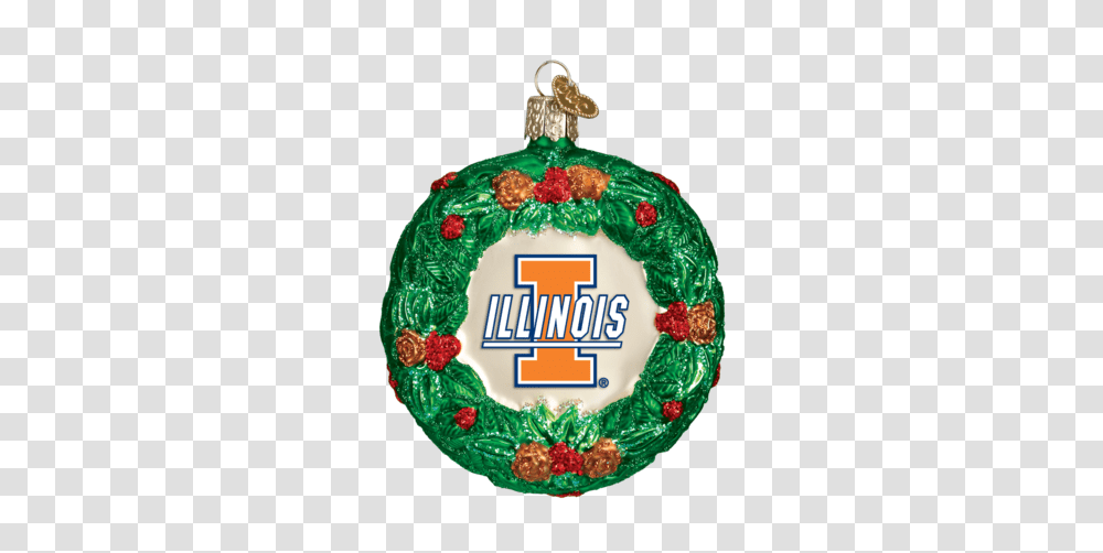Illinois Basketball Ornament Old World Christmas, Birthday Cake, Dessert, Food, Wreath Transparent Png