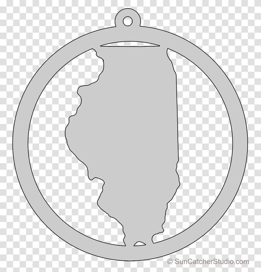Illinois Map Circle Free Scroll Saw Pattern Shape State Line Art, Astronomy, Outer Space, Universe, Planet Transparent Png