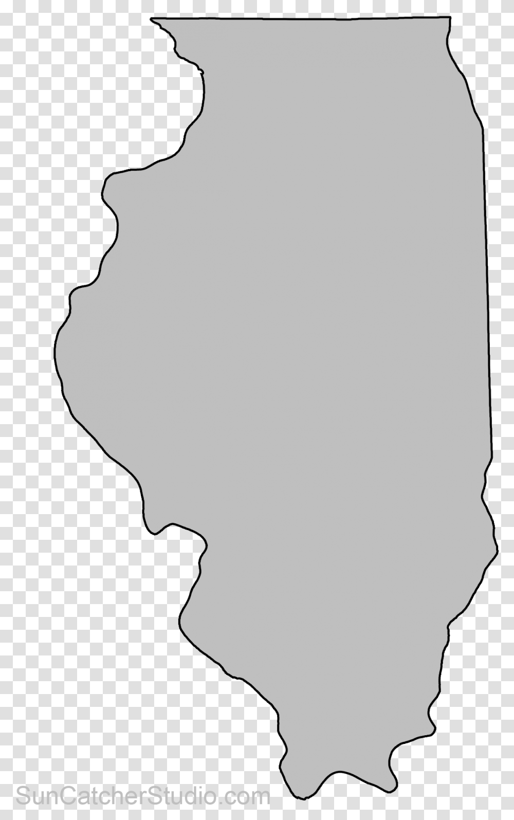 Illinois Map Outline, Silhouette, Person, Human, Face Transparent Png